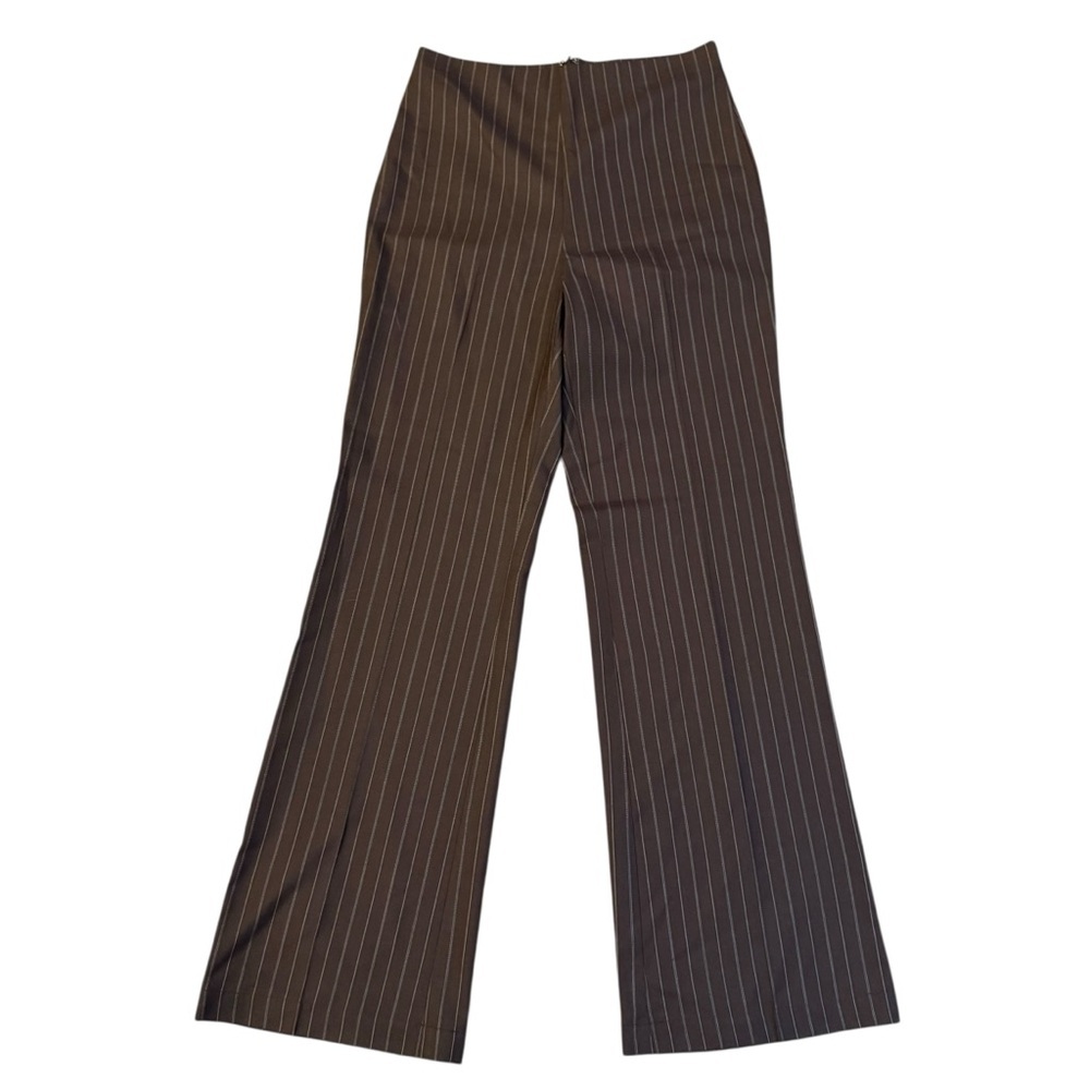 Reformation Cohen Wide Leg Wool Blend Striped Pants Brown Size 4 - Picture 4 of 7